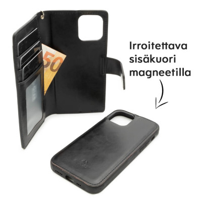 Apple iPhone 11 Goospery 2in1 Magneettinen Lompakkokotelo, Musta