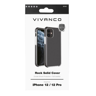 Apple iPhone 12 / 12 Pro Vivanco Rock Solid Suojakuori, Musta