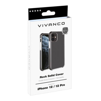 Apple iPhone 12 / 12 Pro Vivanco Rock Solid Suojakuori, Musta