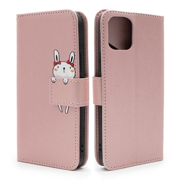 Apple iPhone 12 / 12 Pro Mobbit Buddy Lompakko Suojakotelo, Ruusukulta