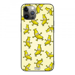 Apple iPhone 12 / 12 Pro Inkit Suojakuori, Happy Bananas