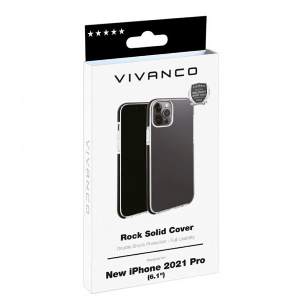 Apple iPhone 13 Pro Vivanco Rock Solid Suojakuori, Musta