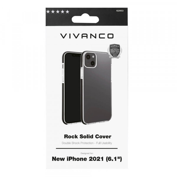 Apple iPhone 13 Vivanco Rock Solid Suojakuori, Musta