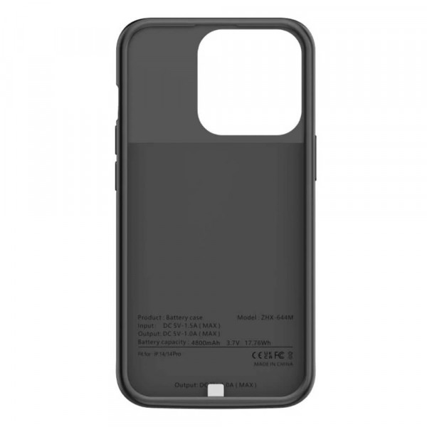 Apple iPhone 14 / 14 Pro Tech-Protect Powercase Suojakuori varavirtalähteellä, 4800mAh, Musta