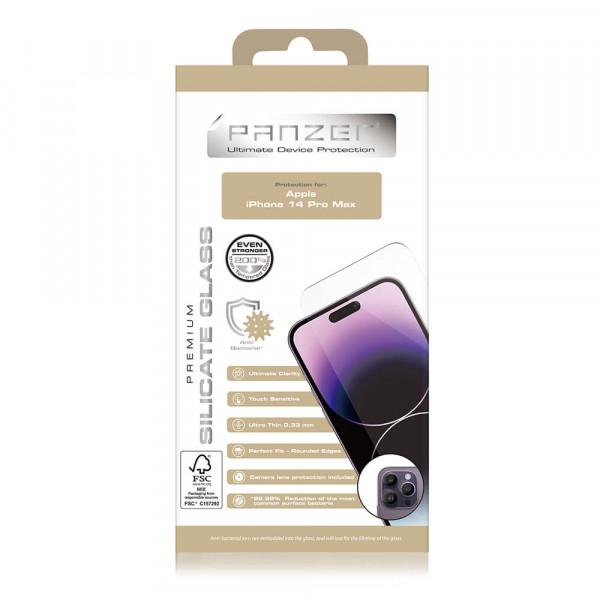 Apple iPhone 14 Pro Max Panzer Full-Fit Silicate Panssarilasi, Kirkas