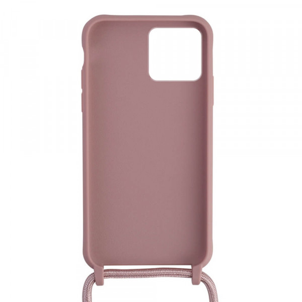 Apple iPhone 14 Plus Suojakuori Kaulanauhalla, Vaaleanpunainen
