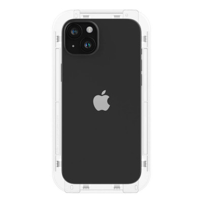 Apple iPhone 15 Pro Spigen GLAS.tR EZ FIT Panssarilasi asennuskehyksellä, Kirkas (2kpl)