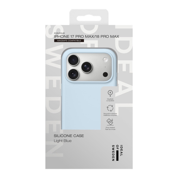 Apple iPhone 17 Pro Max / 18 Pro Max iDeal of Sweden Silicone MagSafe Suojakuori, Light Blue
