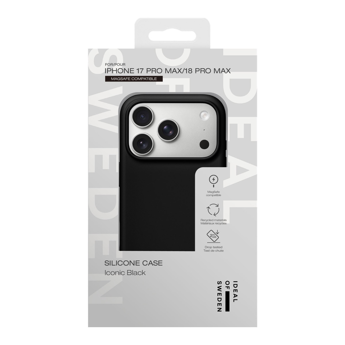 Apple iPhone 17 Pro Max / 18 Pro Max iDeal of Sweden Silicone MagSafe Suojakuori, Musta