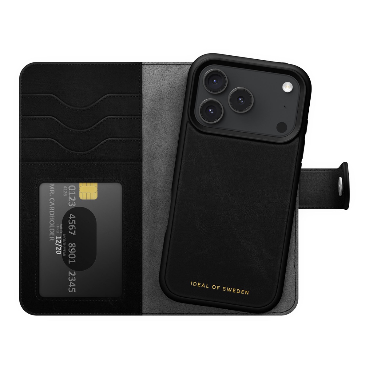Apple iPhone 17 Pro Max / 18 Pro Max iDeal of Sweden Magnet Wallet+ MagSafe Suojakotelo, Musta