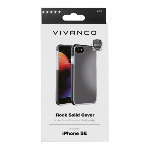 Apple iPhone 6 / 6s / 7 / 8 / SE (2020/2022) Vivanco Rock Solid Suojakuori, Musta
