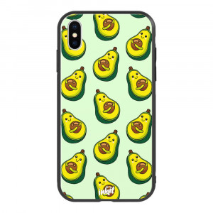 Apple iPhone X / XS Inkit Suojakuori, Happy Avocado