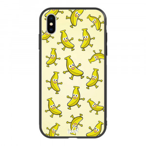 Apple iPhone X / XS Inkit Suojakuori, Happy Bananas