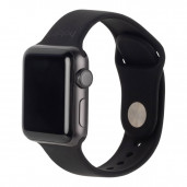 Apple Watch 38 / 40 / 41mm holdit Silikoniranneke, Musta