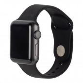 Apple Watch 42 / 44 / 45 / 49mm holdit Silikoniranneke, Musta