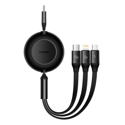 Baseus Bright Mirror 2 3in1 Micro-USB, USB-C, Lightning Pikalatauskaapeli, Musta