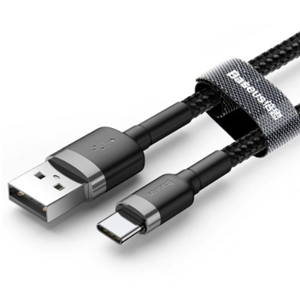 Baseus USB-C Nylonkaapeli 3A 1.0m, Musta