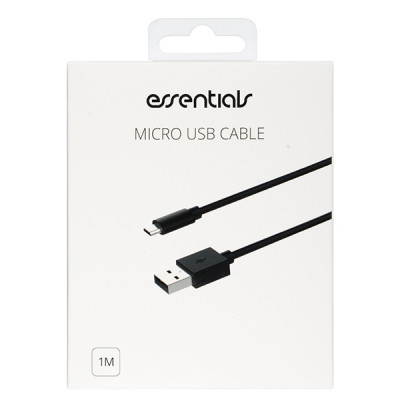 Essentials Micro-USB Kaapeli 1m, Musta