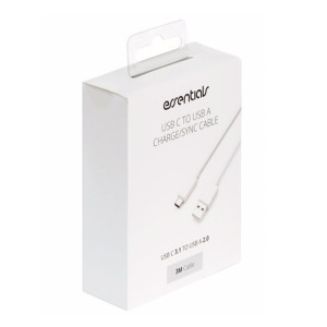 Essentials USB-C Kaapeli 3m, Valkoinen