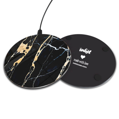 Inkit Wireless Charger Langaton Laturi, Golden Lace Marble