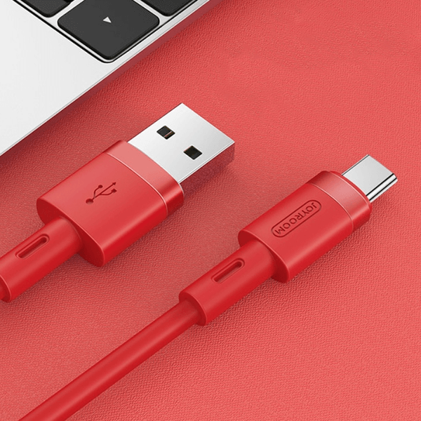 Joyroom USB-C Silikoninen kaapeli 2.4A, 1.2m, Punainen