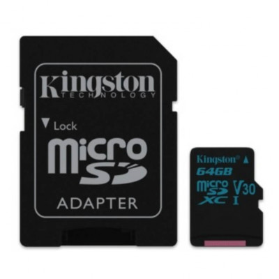 Kingston Micro SDXC Canvas Go! CLASS 10 UHS-I U3, 64GB Muistikortti