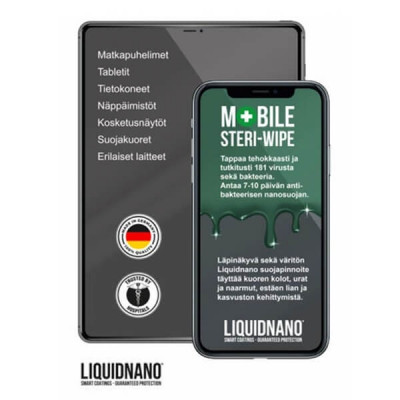 LiquidNano Mobile Steri-Wipe desinfiointi- ja suojauspinnoite, 6kpl