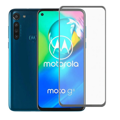 Motorola Moto G8 Power Mobbit Koko Näytön Panssarilasi, Musta