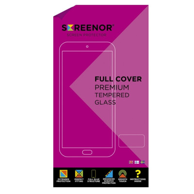OnePlus 6T / 7 Screenor Full Cover Panssarilasi, Musta