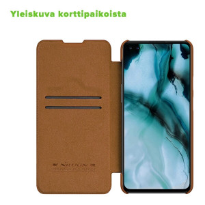 OnePlus Nord N100 Nillkin Qin Lompakko Suojakotelo, Ruskea