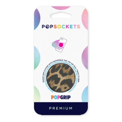 PopSockets Grip Puhelinpidike, Premium Vegan Leather Leopard