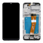 Samsung Galaxy A03s näyttö rungolla ja työkalut, Musta