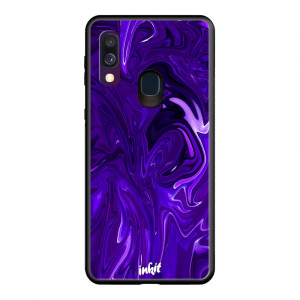 Samsung Galaxy A20e Inkit Suojakuori, Purple Swirl