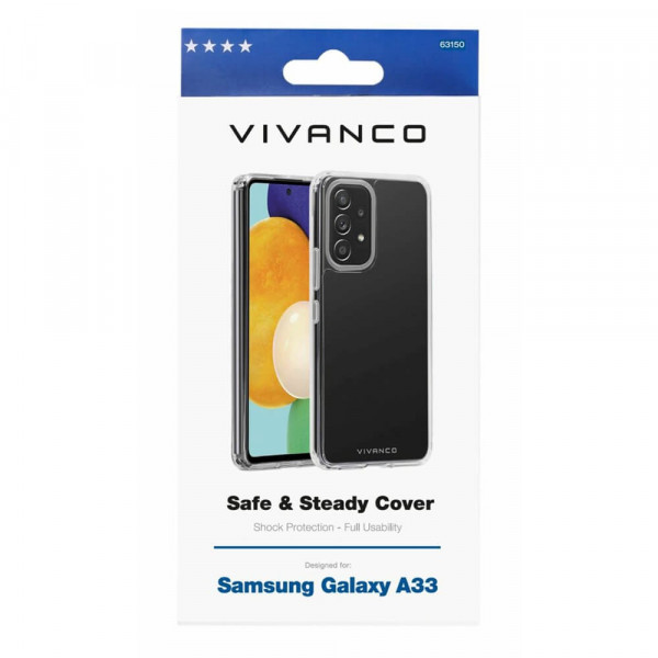 Samsung Galaxy A33 5G Vivanco Safe & Steady Suojakuori, Kirkas