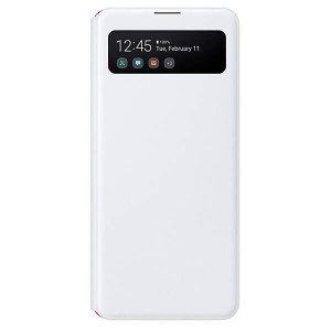 Samsung Galaxy A41 S View Wallet Cover, Valkoinen