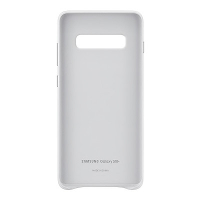 Samsung Galaxy S10+ Leather Cover Suojakuori, Valkoinen
