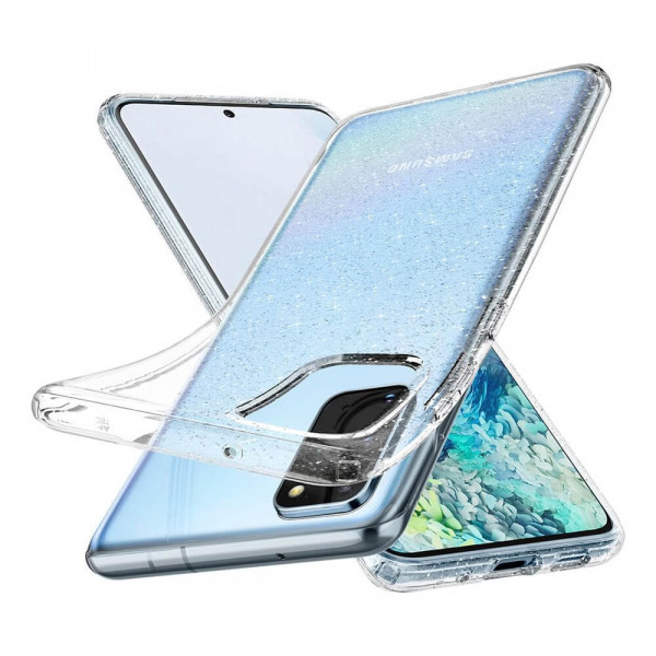Samsung Galaxy S20+ Spigen Liquid Crystal Glitter Suojakuori, Kirkas