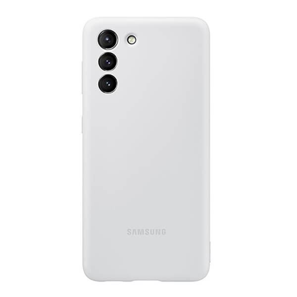 Samsung Galaxy S21+ 5G Silicone Cover Suojakuori, Vaaleanharmaa