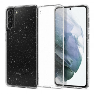 Samsung Galaxy S21 5G Spigen Liquid Crystal Glitter Suojakuori, Kirkas