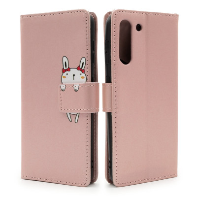Samsung Galaxy S21 5G Mobbit Buddy Lompakko Suojakotelo, Ruusukulta