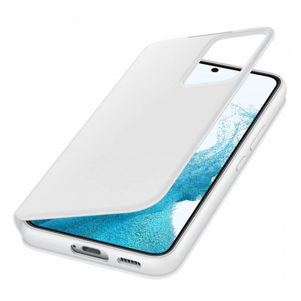 Samsung Galaxy S22 5G Smart Clear View Cover Suojakotelo, Valkoinen