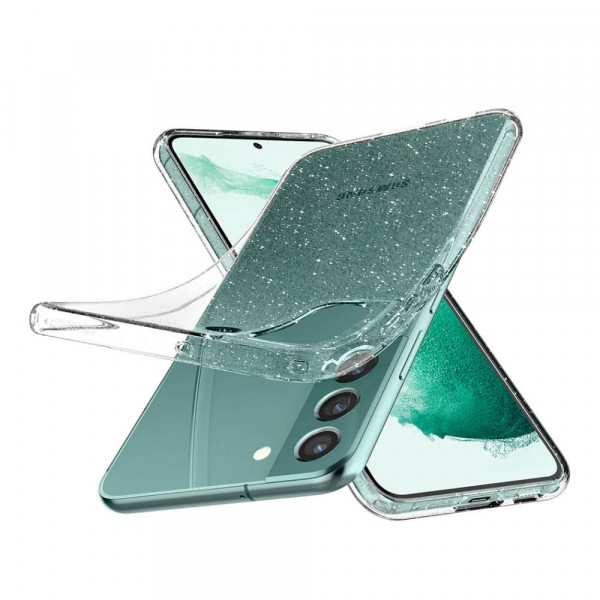 Samsung Galaxy S22+ 5G Spigen Liquid Crystal Glitter Suojakuori, Kirkas