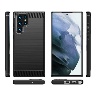 Samsung Galaxy S22 Ultra 5G Mobbit Brushed Suojakuori, Musta