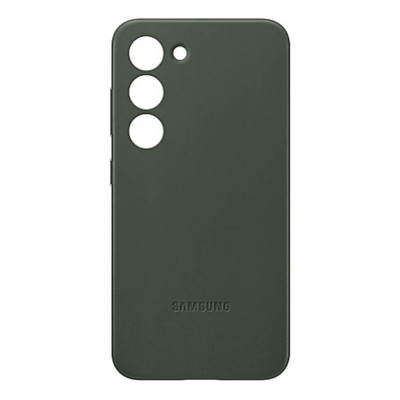 Samsung Galaxy S23 5G Leather Cover Suojakuori, Vihreä