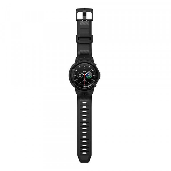 Samsung Galaxy Watch 4 Classic (46mm) Spigen Rugged Armor Pro Suojakuori rannekkeella, Musta