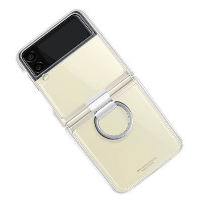Samsung Galaxy Z Flip3 Clear Cover Suojakuori sormuksella, Kirkas