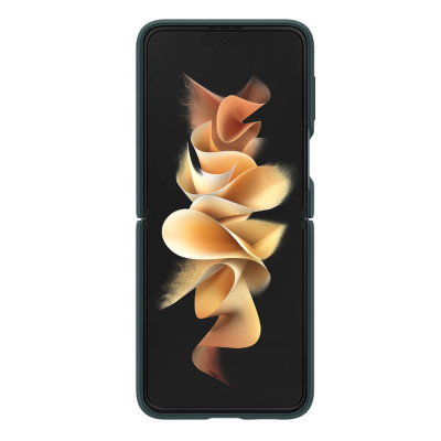 Samsung Galaxy Z Flip3 Silicone Cover Suojakuori sormuksella, Vihreä