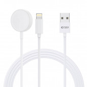 Tech-Protect Ultraboost 2in1 Apple Watch Magneettinen Latausalusta + Lightning, USB-A, Valkoinen