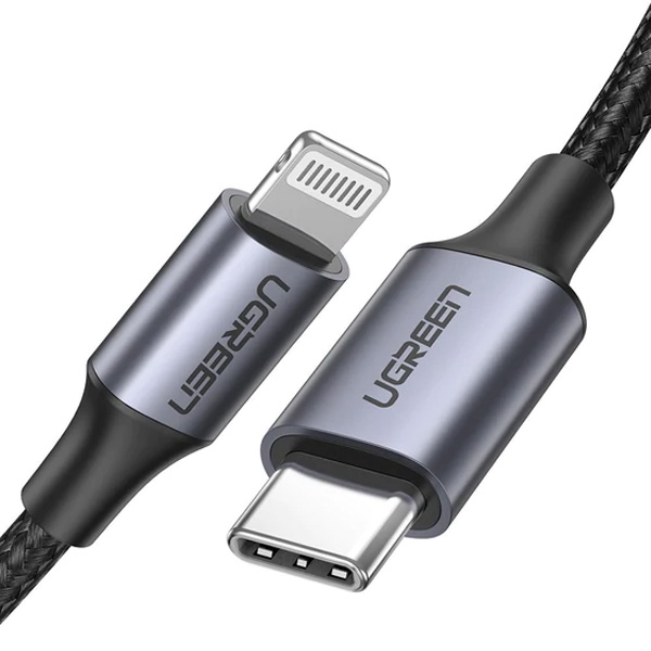 Ugreen Lightning - USB-C Punottu kaapeli 2,0m, Musta
