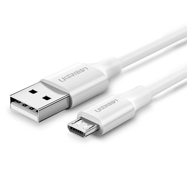 Ugreen Micro-USB - USB-A 2.0 kaapeli 1,5m, Valkoinen